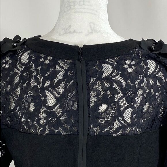 Shani Floral Applique Fit-&-Flare Crepe Dress size 12 - Picture 8 of 10